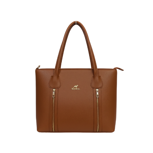 Brown Zip Tote Bag