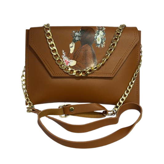 Brown Hijab Art Crossbody Bag
