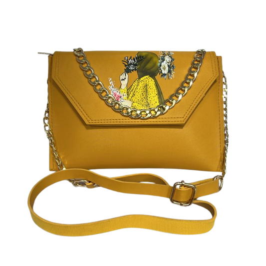 Yellow Hijab Art Crossbody Bag